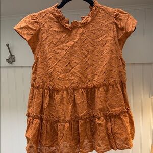 Miami Terracotta Ruffled Blouse